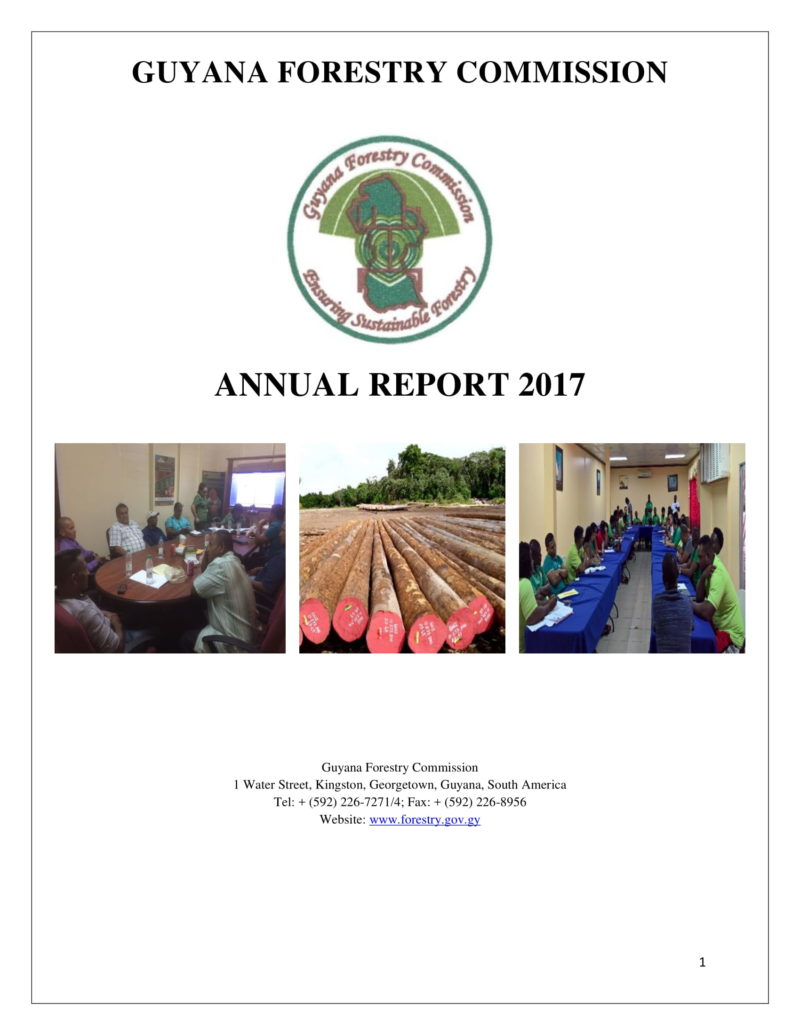 Guyana Forestry Commission Annual Report 2017 - Ministry of Natural